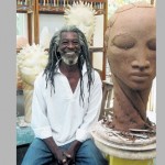Gene Pearson with one of his works.