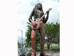 Marley statue defaced!