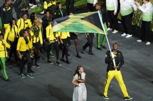 The Jamaican flag bearer Usain Bolt 