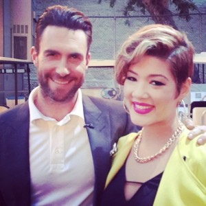 Tessanne with her coach Adam Levine