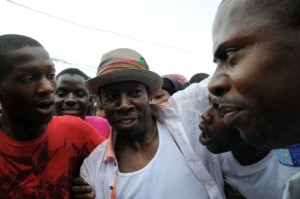Shabba Ranks greeted by supporters in 2012