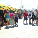 Tourists in craft market in Ocho Rios.