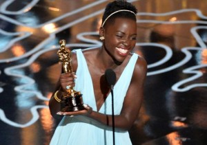 Lupita Oyong accepting her Oscar Award for Best Supporting Actress for her role in "12 Years A Slave"