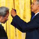 Receiving Congressional Medal from President Obama